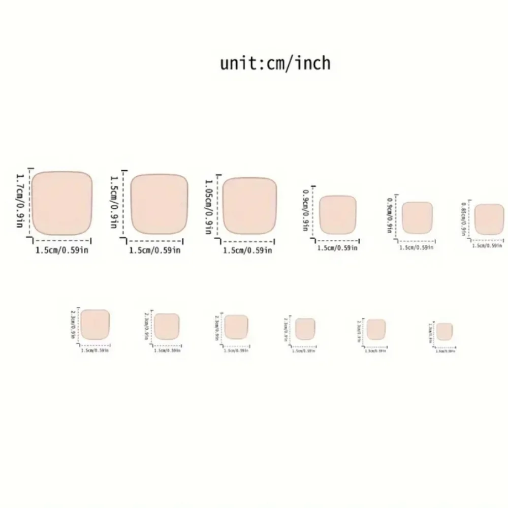 24 Pieces Fake Toe Press On Nails